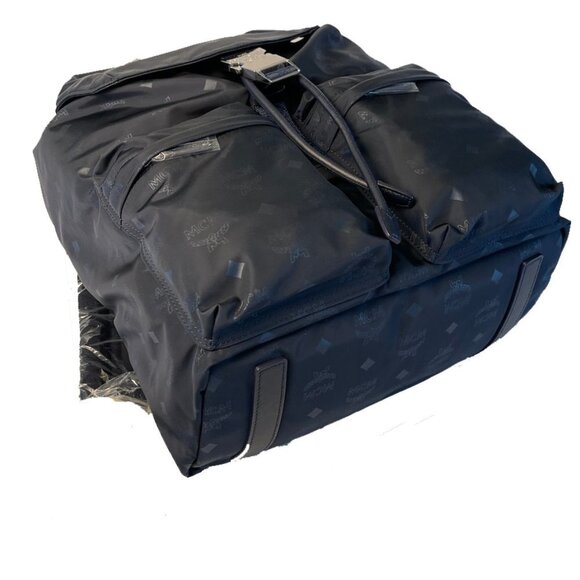 MCM Dieter Navy Blue Nylon Visetos Backpack - Picture 4 of 9